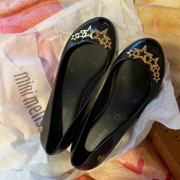 MINI MELISSA GIRL'S ULTRAGIRL STARS, BLACK/GOLD - size 3 - Picture 2 of 3